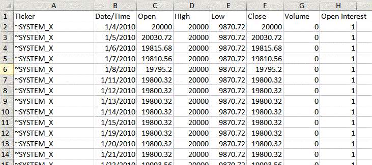 equity quotes in excel