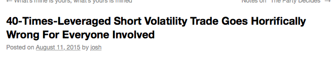 What can happen if volatility trading goes wrong
